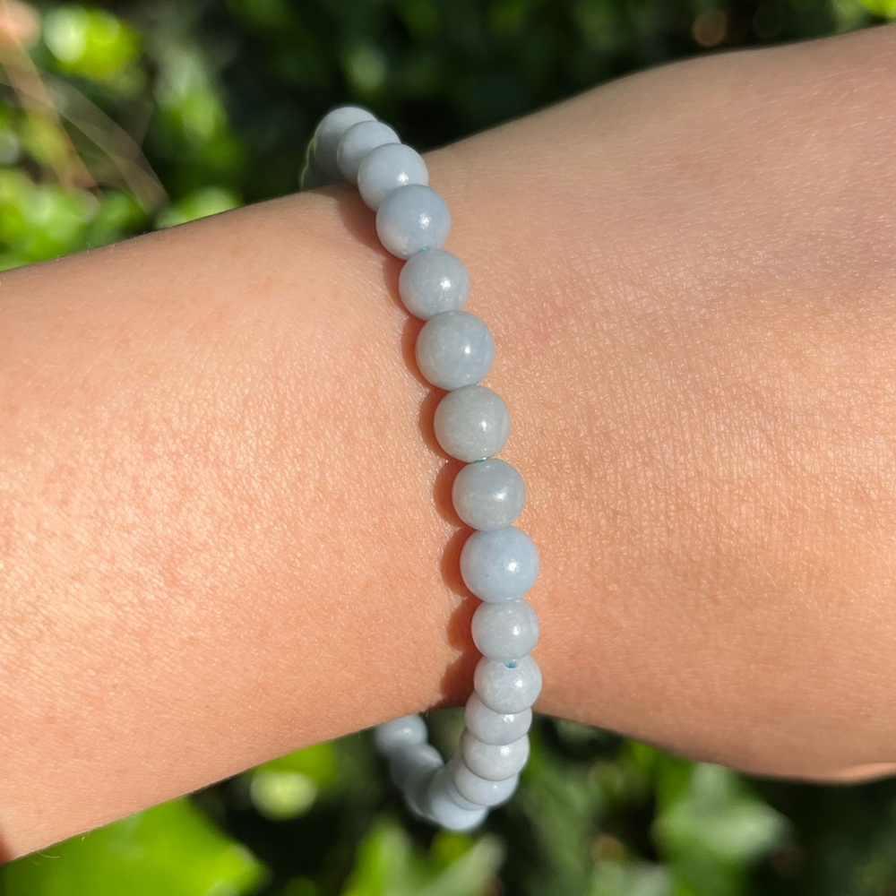 6mm‎ blue Angelite bracelet